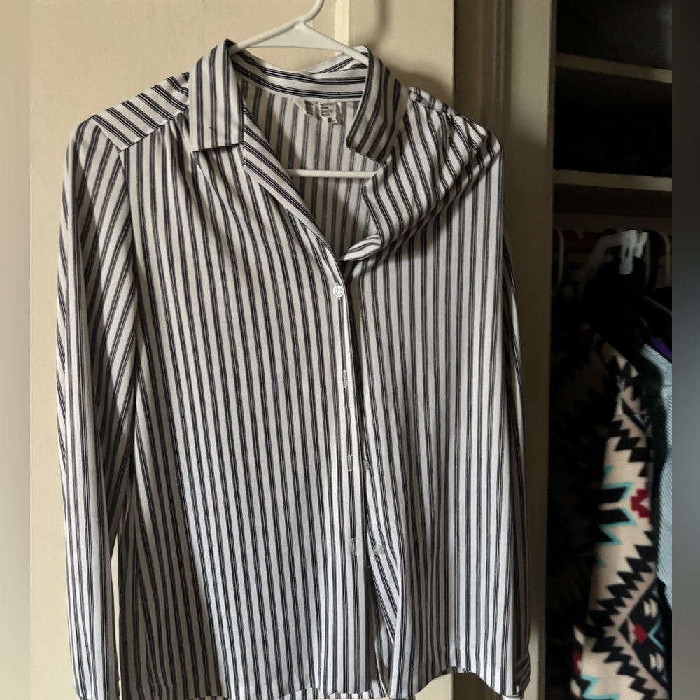 Striped Button-Up Shirt